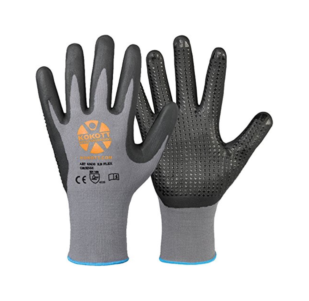Handschuh KB-FLEX genoppt nahtlos EN388 90%Polyamid/10%Elasthan