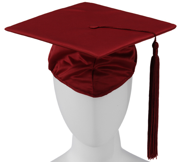 Kokott Doktorhut Bordeaux, Basic Graduation Cap glänzend, mit Tassel