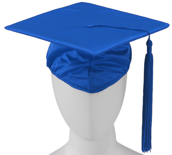 Kokott Doktorhut Kornblau, Basic Graduation Cap, glänzend mit Tassel