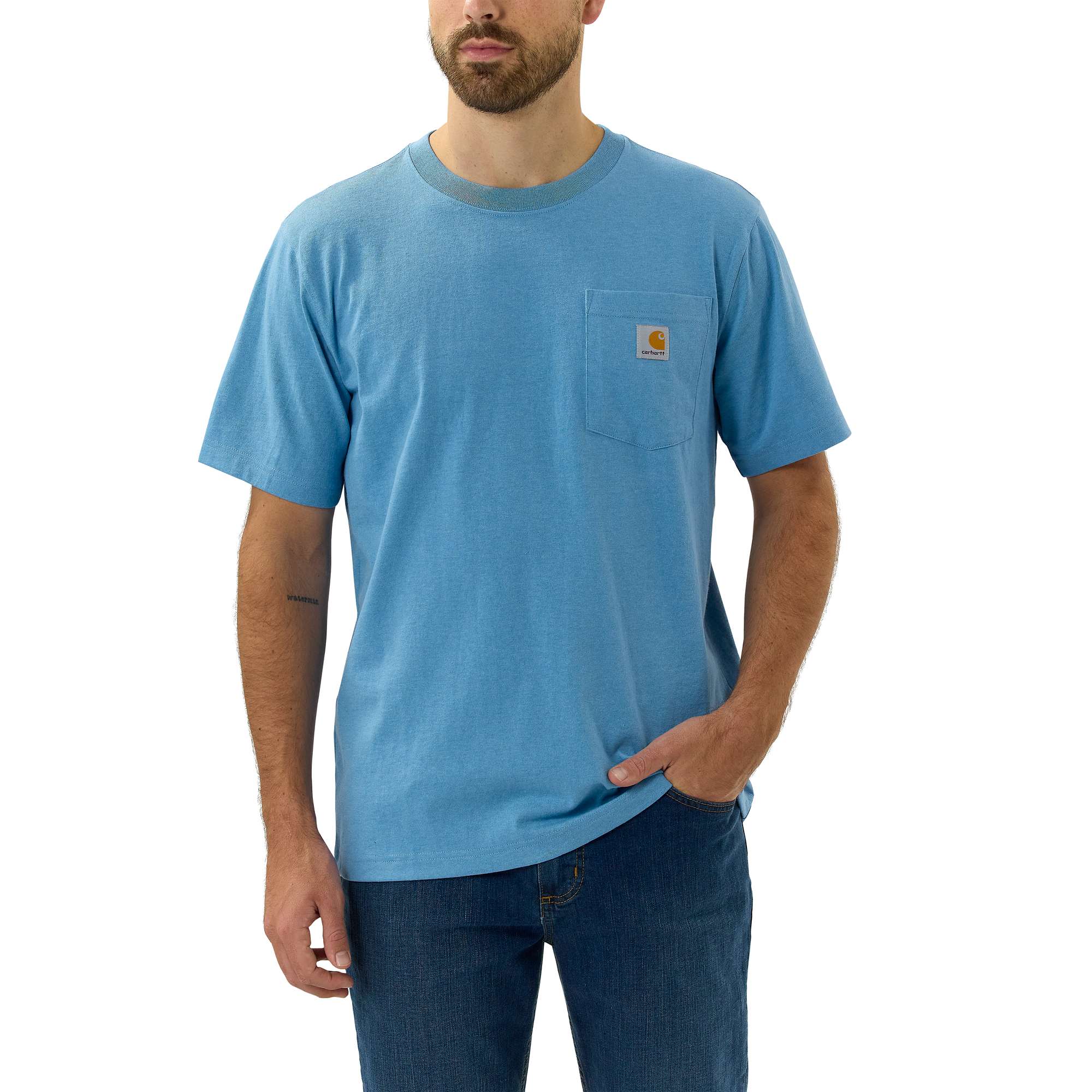 Carhartt Herren T-Shirt K87 mit Brusttasche, Relaxed Fit