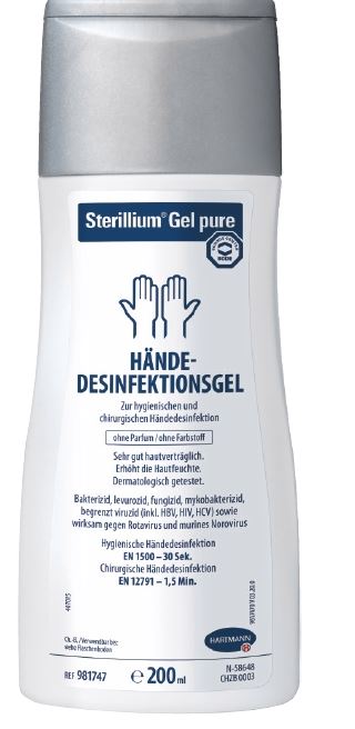 Sterillium GEL pure ,200ml Handdesinfektionsmittel, Bakterizid, levurozid,mykobakterizid begrenzt viruzid