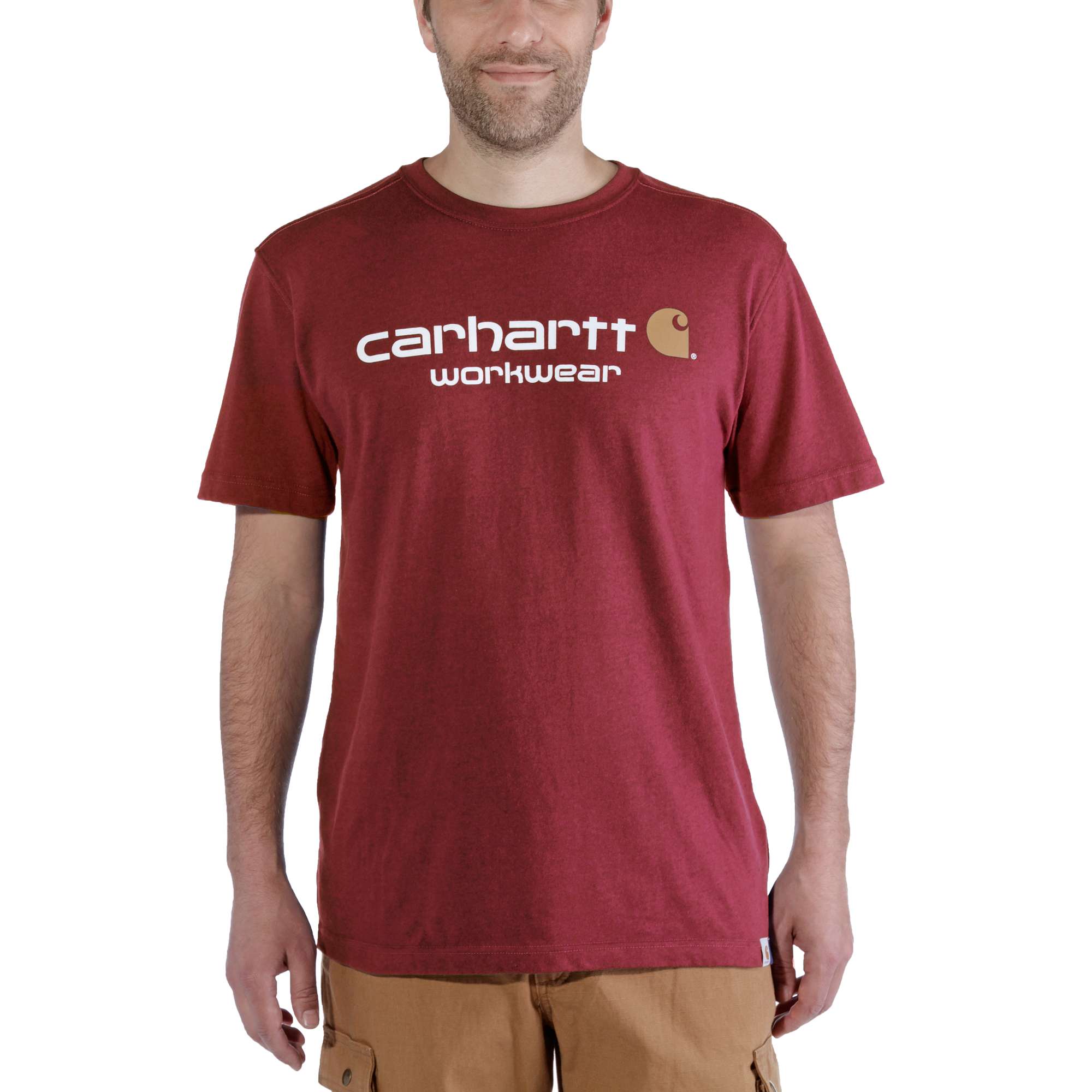 Carhartt Herren T-Shirt Carhartt Core Logo, Backsteinrot