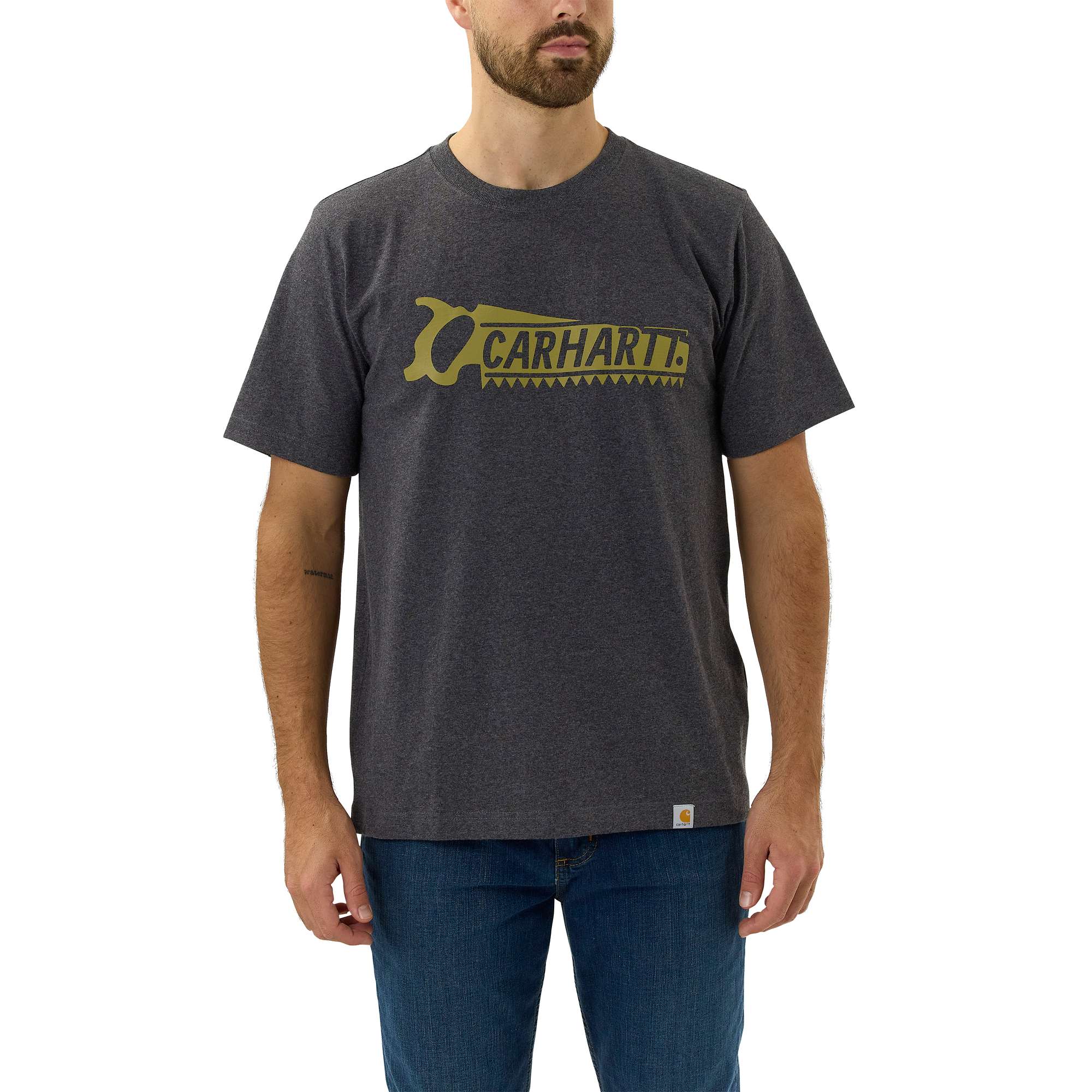 Carhartt T-Shirt mit Aufdruck "Carhartt Saw", Carbon (Grau)
