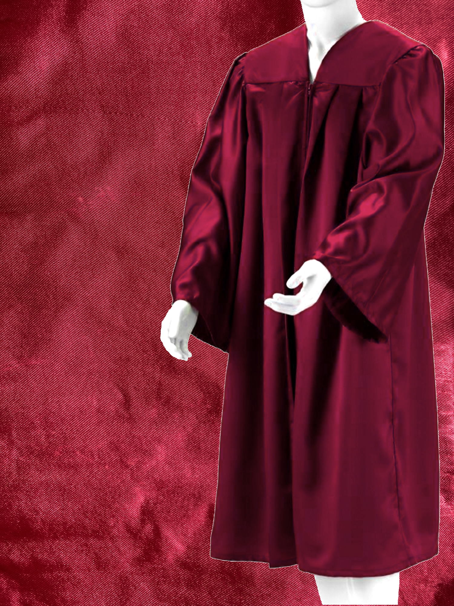 Kokott Robe Bordeaux, glänzend, Graduation Gown, Chorrobe