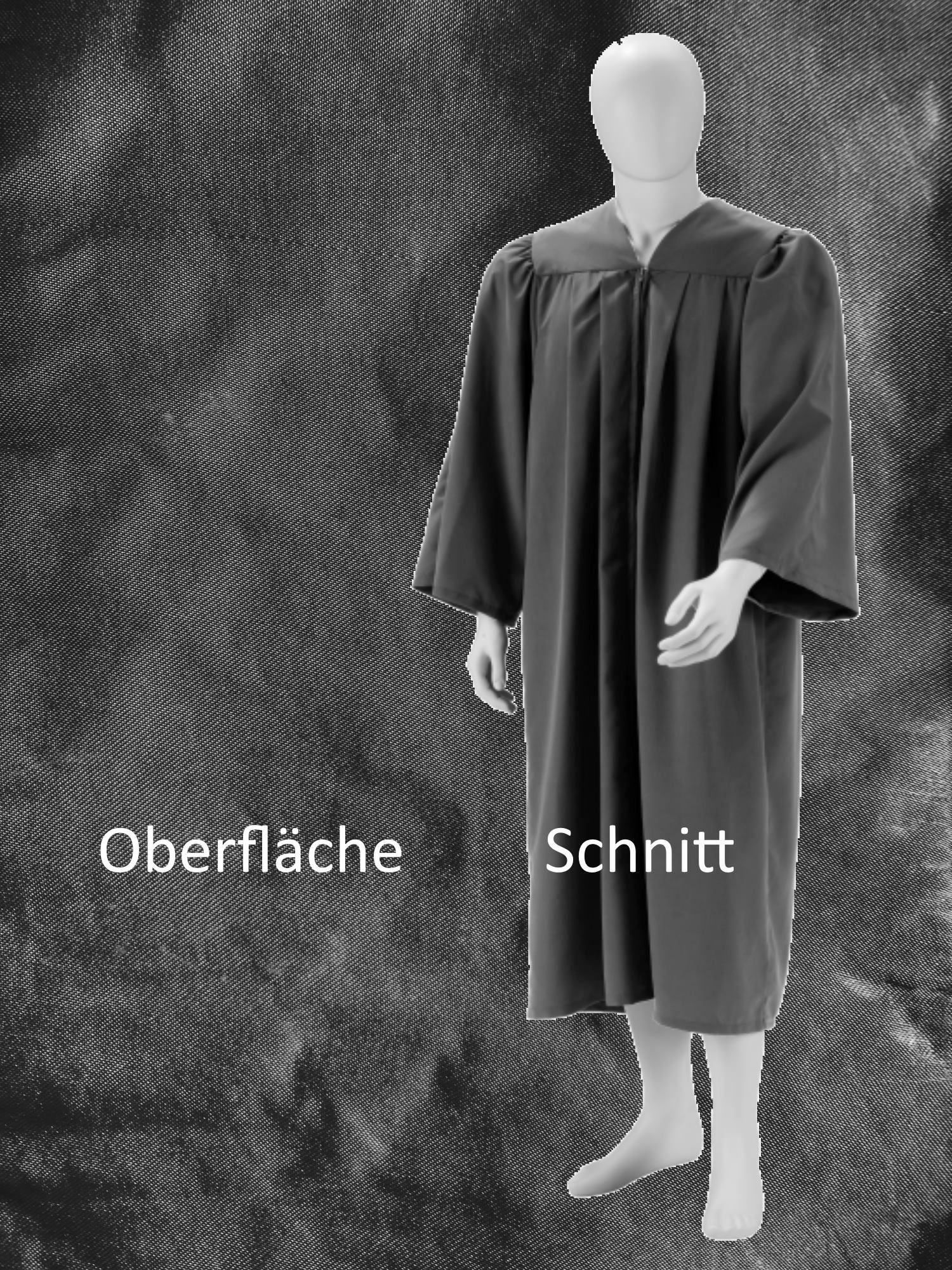 Kokott Robe Schwarz, glänzend, Graduation Gown, Chorrobe