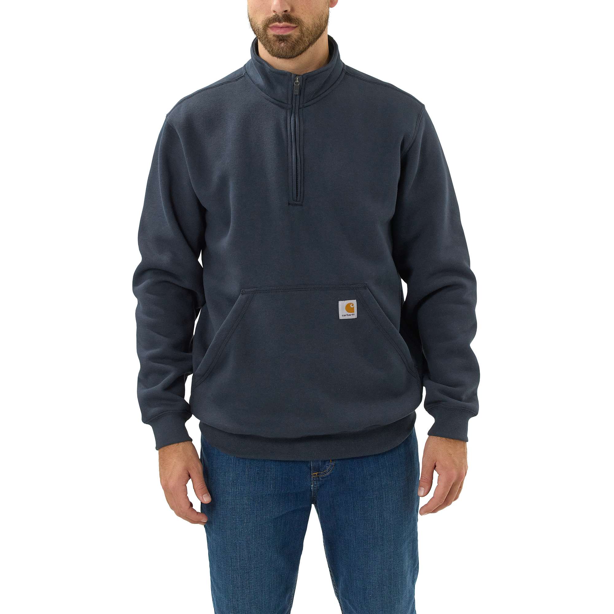 Carhartt Herren Sweatshirt mit Viertelreißverschluss, Quarter Zip, New Navy (Blau)