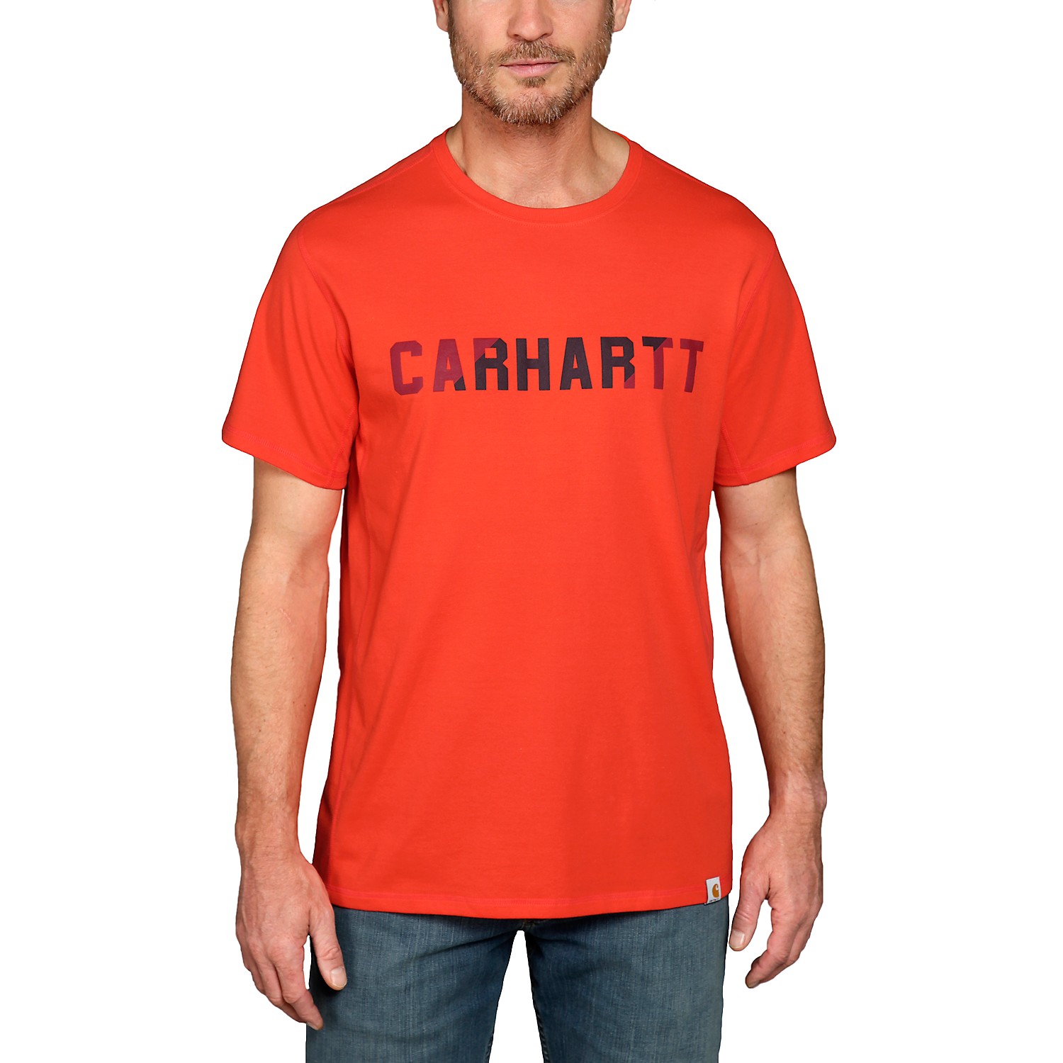 Carhartt T-Shirt Force Block Logo, Cherry Tomato