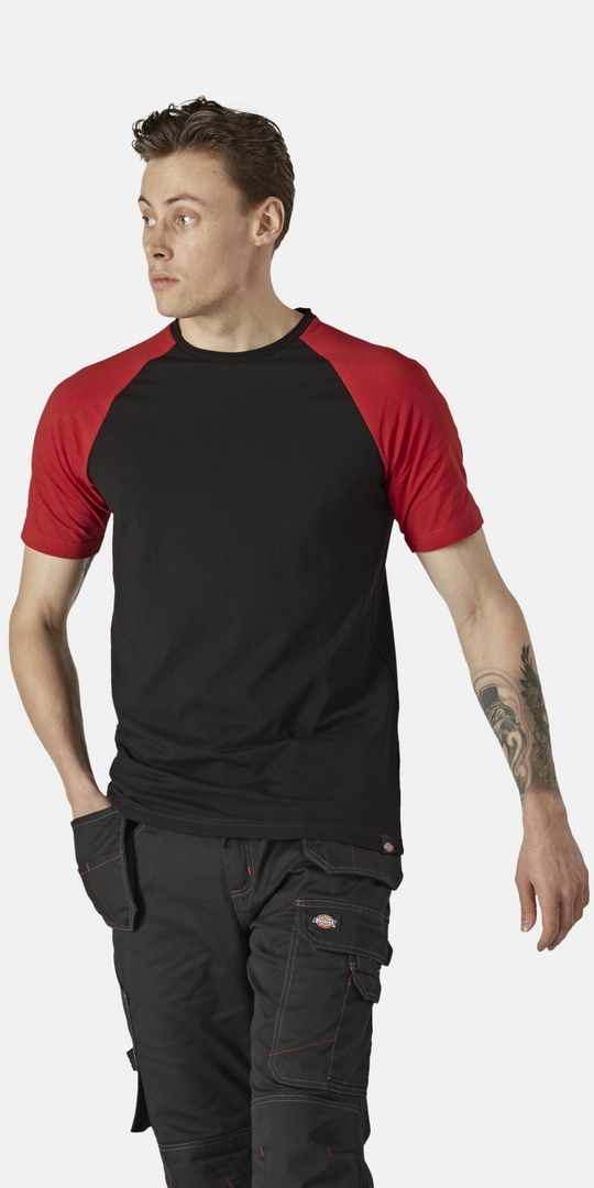 Dickies Unisex T-Shirt Temp iQ, Schwarz/Rot