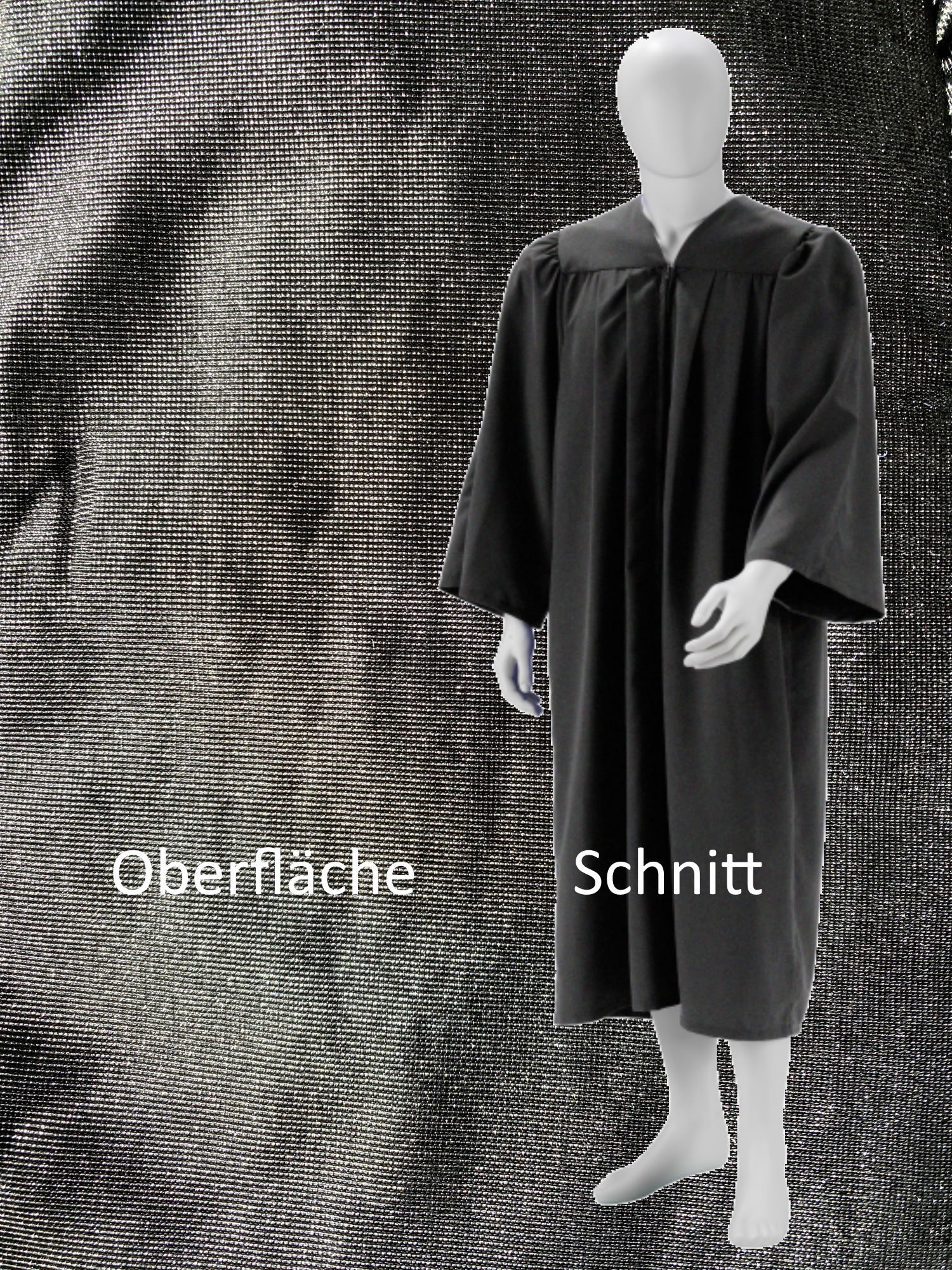 Robe Graduation Gown Mil schwarz