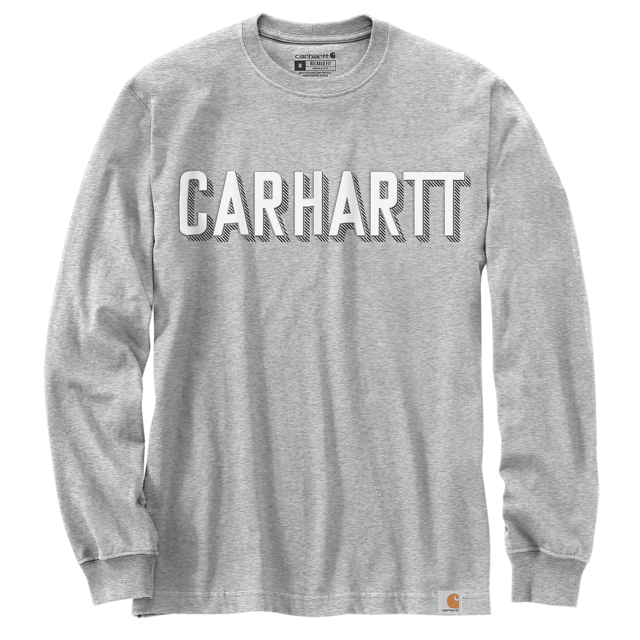 Carhartt Logo T-Shirt 1/1 Arm Heather Grey 