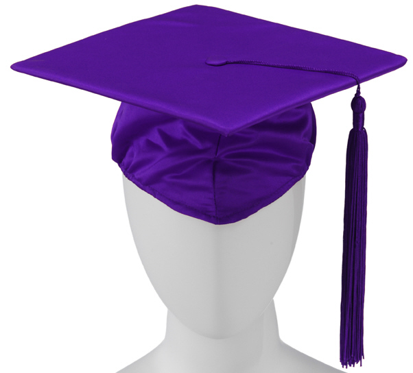 Kokott Doktorhut Lila, Basic Graduation Cap, glänzend, mit Tassel