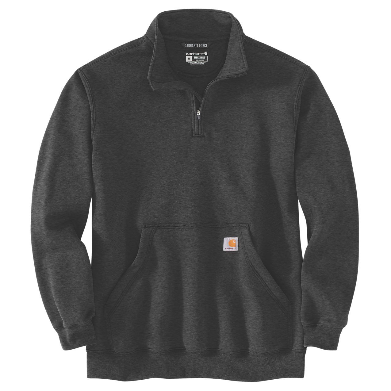 Carhartt Herren Sweatshirt Quarter Zip Mock Neck, Carbon (Grau)