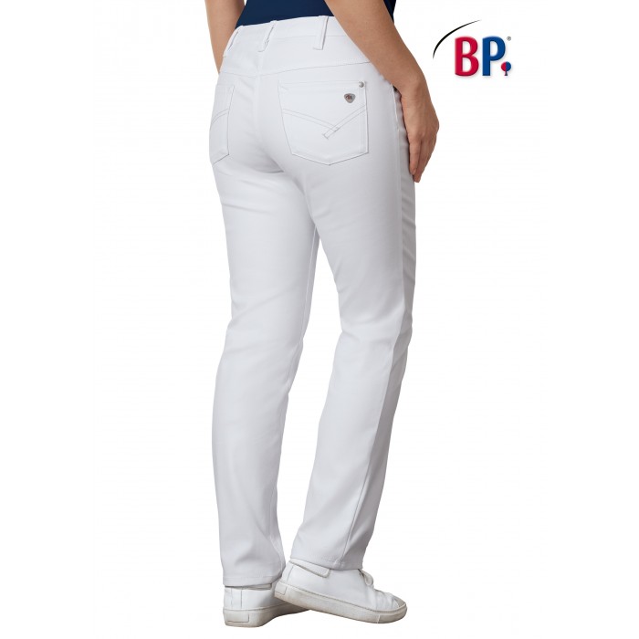 BP Damenjeans mit Taschen, weiß, elastisches Gewebe 