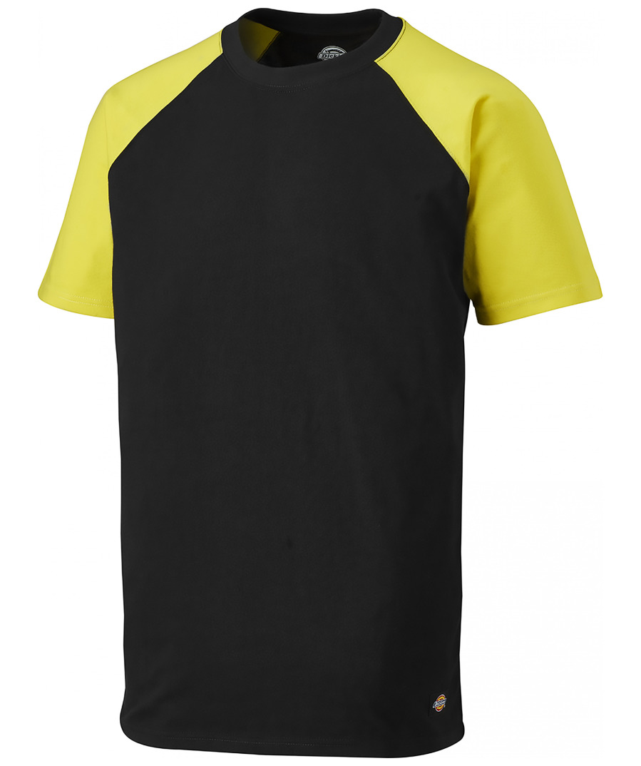 Dickies Unisex T-Shirt Two Tone, schwarz/gelb, 100% Baumwolle, Slim Fit