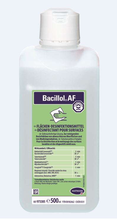 Bacillol AF,500ml Flächendesinfektionsmittelzur Desinfektion alkoholbeständiger Flächen, begrenzt viruzid