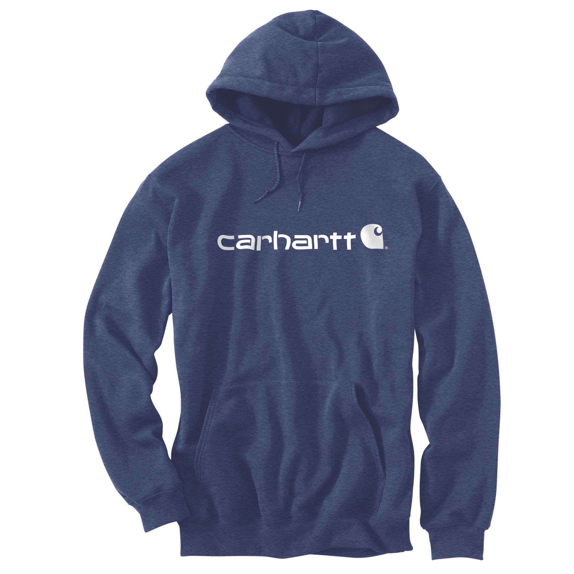 Carhartt Herren Hoodie, Hooded Logo Sweatshirt, Dusk Blue Heather