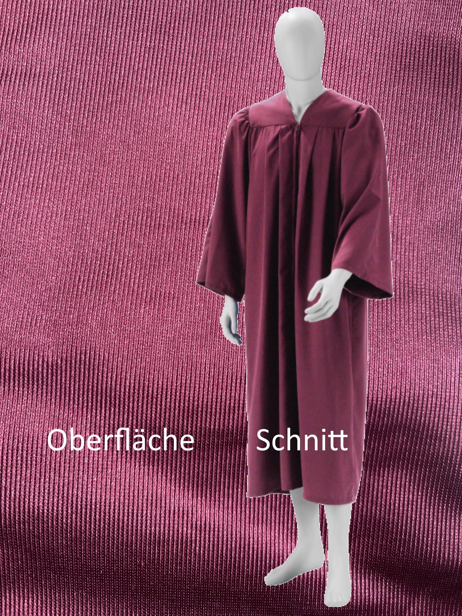 Robe Graduation Gown Mil weinrot 