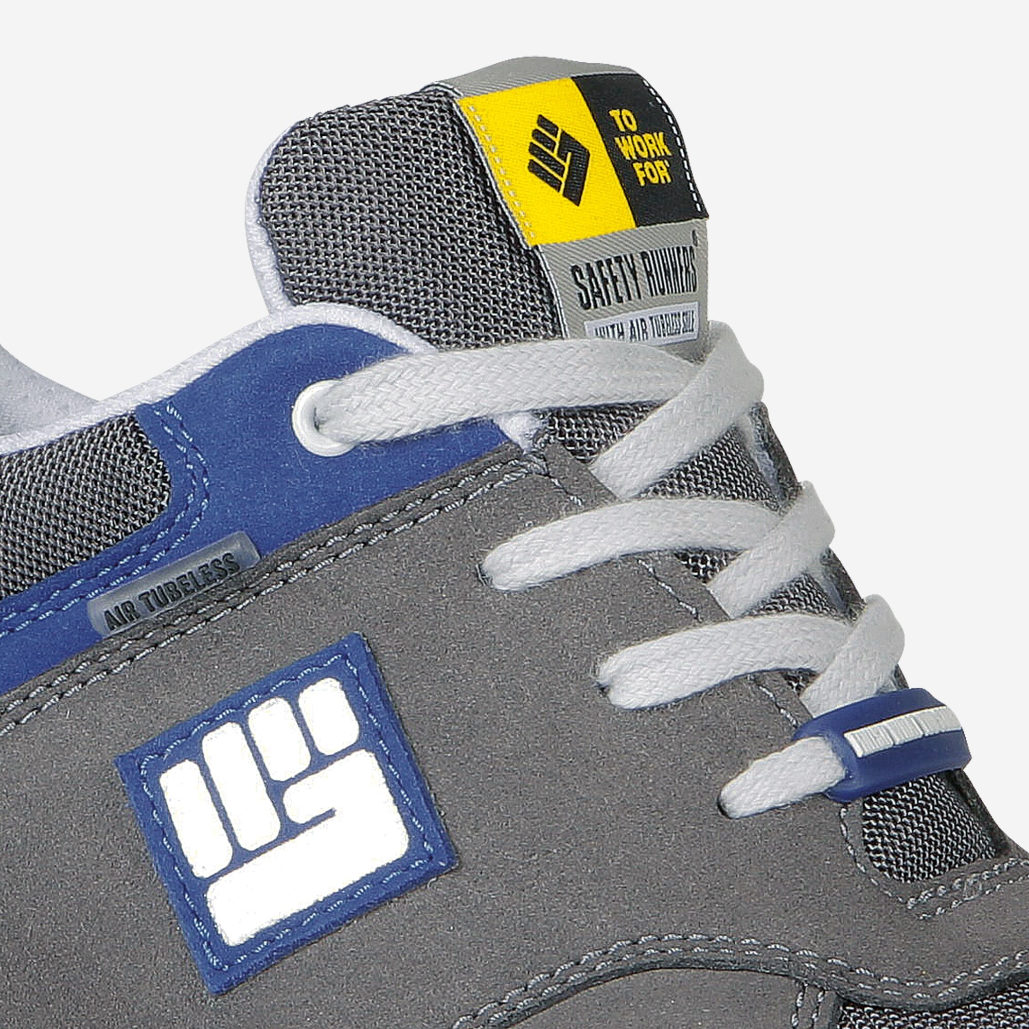 2W4 Unisex S3 ESD Arbeitsschuh Sneaker Stride, Grau/Blau