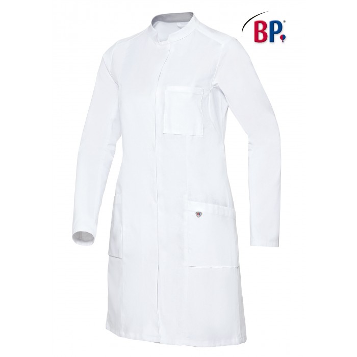 BP Damen  Arztkittel mit Stehkragen, weiß, 100%Baumwolle 205g/m²