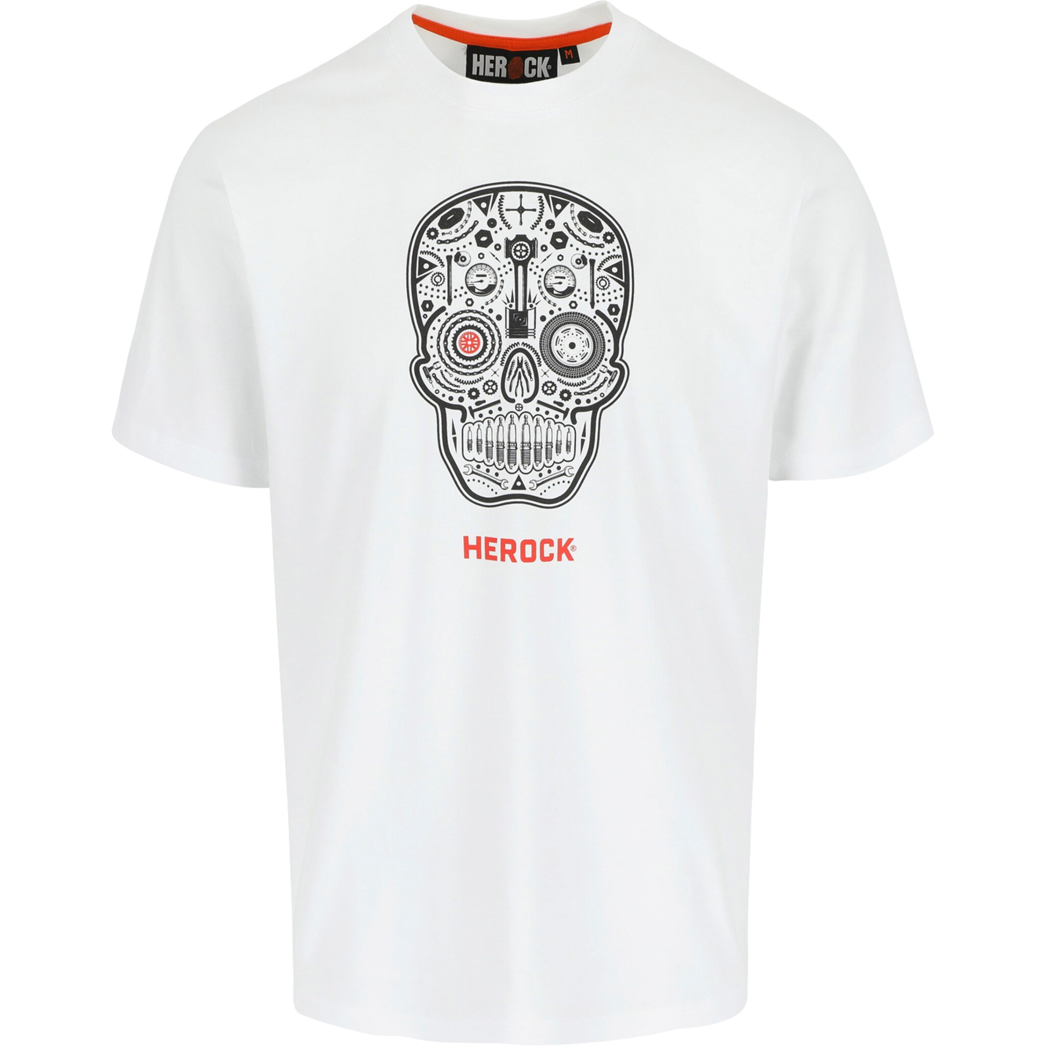 Herock Herren T-Shirt Skullo, Limited Edition, Weiß